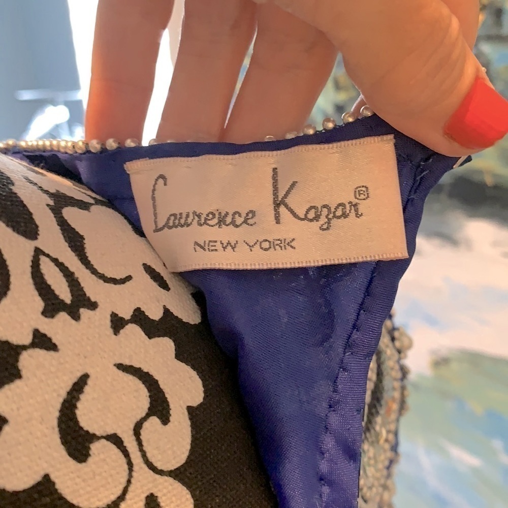 Vintage Laurence Kazar, Vibrant Beaded Blue Formal Cocktail Dress, Stunning! - Picture 3 of 8